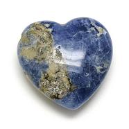 Natural Sodalite Healing Stones, Heart Love Stones, Pocket Palm Stones for Reiki Balancing, 29~30x30~31x12~15mm(G-R418-21)