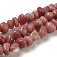 Natural Rhodochrosite Bead Strands, Tumbled Stone, Nuggets, 3~7.5x4.5~6x3~6mm, Hole: 1mm, about 61~66pcs/strand, 15.16''~15.35''(38.5~39cm)(G-F465-52)