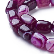 Natural Dyed Agate Beads Strands, Cuboid, Purple, 14~18x10~11x10~11mm, Hole: 1.5mm, about 25pcs/strand, 15.1 inch(38.5cm)(G-G775-B-08)