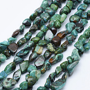 Natural Chrysocolla Beads Strands, Nuggets, 5~12x4~9mm, Hole: 1mm, 15.7 inch~16.1 inch(40~41cm)(G-K203-25)