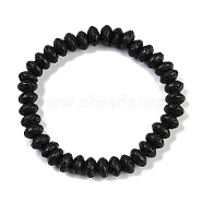 Natural Lava Rock Beaded Stretch Bracelets for Men Women, Rondelle, Inner Diameter: 2-1/8 inch(5.3cm), Bead: 9x5mm(BJEW-G727-01G)