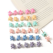 Opaque Acrylic Beads, Faceted, Bear, Mixed Color, 17.5x16.6x11.1mm, Hole: 3mm, 360pcs/500g(OACR-K008-29)