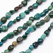 Nuggets Natural Chrysocolla Beads Strands, Tumbled Stone, 5~8x5~8mm, Hole: 1mm, about 15.5 inch(X-G-N0164-10)