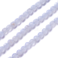 Natural Blue Lace Agate Beads Strands, Faceted, Round, 3~3.5mm, Hole: 0.5mm, about 115~130pcs/strand, 14.5~16.1 inch(37~41cm)(X-G-F619-03-3mm)