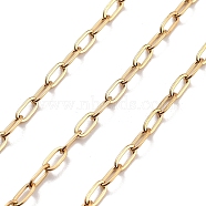 PVD Vacuum Plating 304 Stainless Steel Paperclip Chains, Oval, Golden, 5.5x2.5x0.5mm(CHS-H026-02G-01)