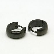 Personalized Unisex 304 Stainless Steel Huggie Hoop Earrings, Gunmetal, 12x13x4.5mm, Pin: 0.8mm(EJEW-G121-47-2)