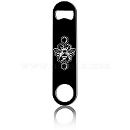 430 Stainless Steel Bottle Openers, Laser Cut, Rectangle, Bees, 178x40x2mm(AJEW-WH0259-038)