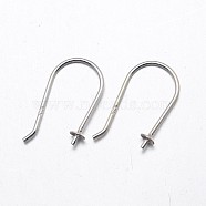 925 Sterling Silver Earring Hook Findings, Silver, Tray: 5mm, 18mm, 20 Gauge, Pin: 0.8mm, about 39pairs/20g(STER-M102-03S-5mm)