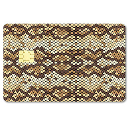 Rectangle PVC Plastic Waterproof Card Stickers, Self-adhesion Card Skin for Bank Card Decor, Snakeskin, 186.3x137.3mm(DIY-WH0432-097)