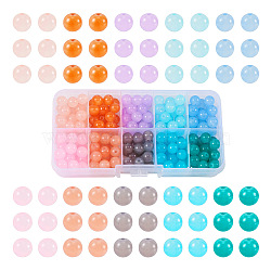 200Pcs 10 Colors Glass Beads, Imitation Jade, Round, Mixed Color, 8mm, Hole: 1mm, 20Pcs/color(GLAA-TA0001-29)