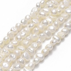 Natural Cultured Freshwater Pearl Beads Strands, Two Sides Polished, Linen, 3~4.5x3~3.5x2.5~3mm, Hole: 0.5mm, about 107~112pcs/strand, 13.46''(34.2cm)(PEAR-A005-05I-01)