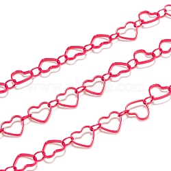 Spray Painted Brass Link Chains, Soldered, with Spool, Heart, Red, link: 4x3x0.5mm, heart: 6.5x7.5x1mm, 32.8 Feet(10m)/roll
(CHC-M021-01E)