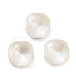 K9 Glass Rhinestone Cabochons, Point Back & Back Plated, Faceted, Square, Crystal, 8x8x4mm(RGLA-M016-F02-002DE)