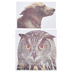 2 Sheets 2 Style Owl & Dog Plastic Waterproof Car Window Stickers, Perforated Self-adhesive Decals for Car Windows Decorations, Mixed Patterns, 235x310x0.3mm and 310x305x0.3mm, 1 Sheet/style(STIC-GF0001-08)