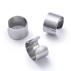 Unisex 304 Stainless Steel Cuff Earrings, Stainless Steel Color, 9x6mm(X-EJEW-P135-03A)
