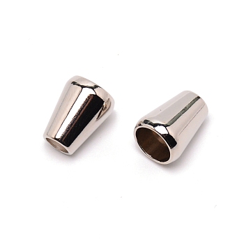 Zinc Alloy Cord Ends, End Caps, Cone, Platinum, 13x10.5mm, Hole: 5mm, Inner Diameter: 8mm