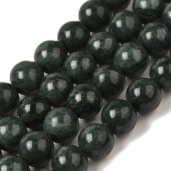 Natural Black Jade Beads Strands, Round, 10~10.5mm, Hole: 1.3mm, about 37pcs/strand, 14.88''(37.8cm)