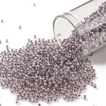 TOHO Round Seed Beads, Japanese Seed Beads, (353) Lavender Lined Crystal, 11/0, 2.2mm, Hole: 0.8mm, about 1110pcs/10g