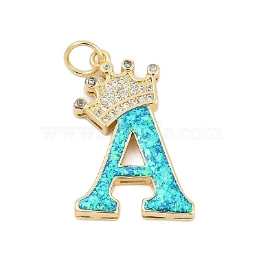 Brass Micro Pave Cubic Zirconia Pendants(KK-I723-50G-01)-2