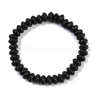 Black Rondelle Lava Rock Bracelets