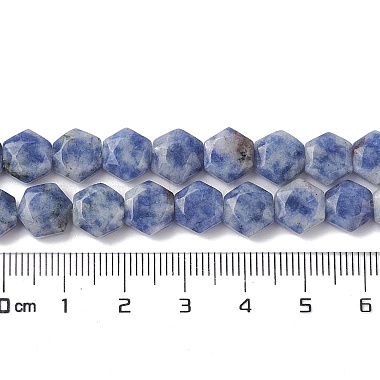 hebras de cuentas de jaspe de punto azul natural(G-K359-C17-01)-5