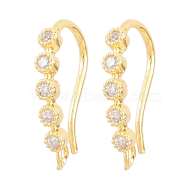 Brass Rhinestone Earring Hooks(KK-C261-01A-G)-1