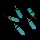 Luminous/Glow Bullet Glass Pointed Pendants(GLAA-K058-01G-03)-2