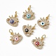 Rack Plating Brass Enamel Cubic Zirconia Charms(KK-M236-02G)-1