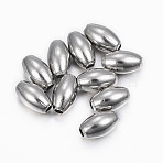 Non-Tarnish 304 Stainless Steel Beads, Rice, Stainless Steel Color, 7x4mm, Hole: 1.2mm(X-STAS-H396-A-06P)