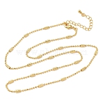 2MM Brass Column Satellite Chain Necklaces for Women, Nickel Free, Real 18K Gold Plated, 18.58 inch(47.2cm)(NJEW-B148-03G)