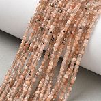 Natural Sunstone Beads Strands, Cube, 2.5x2.5x2.5mm, Hole: 0.5mm, about 152pcs/strand, 14.96''(38cm)(G-RM241221-K13)