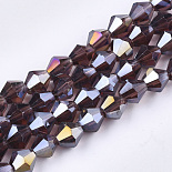 6mm Purple Bicone Glass Beads(X-EGLA-Q118-6mm-B01)