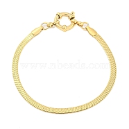 304 Stainless Steel Herringbone Chain Bracelets for Women, Real 18K Gold Plated, 6-7/8 inch(17.5cm)(BJEW-Q344-04G)