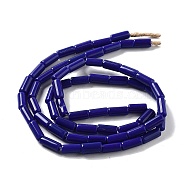 Handmade Nepalese Lampwork Beads, Column, Midnight Blue, 10.5~11.5x4~6mm, Hole: 1.6mm, about 61pcs/strand, 26.18''(66.5cm)(LAMP-Z008-02D)