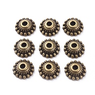 Tibetan Style Alloy Caps, Cadmium Free & Nickel Free & Lead Free, Antique Bronze, 8x3mm, Hole: 2mm(MLF1235Y-NF)