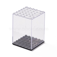 (Defective Closeout Sale: Scratched) Plastic Display Boxes, for Ornaments, Building Blocks Display, with Black Base, Clear, 4.7x4.7x6.9cm, Inner Diameter: 4.4x4.4cm(ODIS-XCP0001-14)