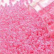 TOHO Round Seed Beads, Japanese Seed Beads, (910) Ceylon Hot Pink, 11/0, 2.2mm, Hole: 0.8mm, about 5555pcs/50g(SEED-XTR11-0910)