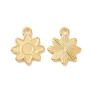 Ion Plating(IP) 304 Stainless Steel Enamel Settings, Flower Charms, Golden, 16x13x1.5mm, Hole: 2mm(STAS-F293-35G)