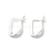 Brass Hoop Earring Findings, Silver, 14x2.5mm, Pin: 0.8mm(FIND-Z039-29S)