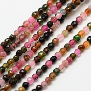 Grade A Natural Tourmaline Beads Strands, Faceted Round, 2mm, Hole: 0.8mm, about 136pcs/strand, 15 inches(G-A129-2mm-06)