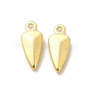 Brass Charms, Cadmium Free & Lead Free, Teardrop Charm, Real 24K Gold Plated, 10.5x4.5x2mm, Hole: 1mm(KK-H442-30G)