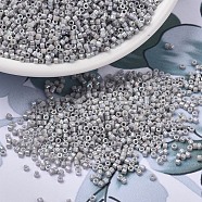 MIYUKI Delica Beads, Cylinder, Japanese Seed Beads, 11/0, (DB1508) Opaque Light Smoke AB, 1.3x1.6mm, Hole: 0.8mm, about 10000pcs/bag, 50g/bag(SEED-X0054-DB1508)