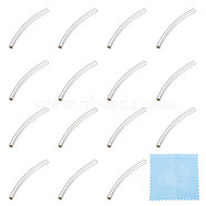 BENECREAT 16Pcs Tube 925 Sterling Silver Beads, Silver, 20x1.5mm, Hole: 1mm(STER-BC0001-92)