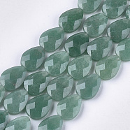 Natural Green Aventurine Beads Strands, Faceted, teardrop, 18x13~13.5x5.5~6mm, Hole: 1.2mm, about 11pcs/strand, 7.8 inch(G-S354-09)