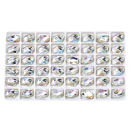 48Pcs Glass Rhinestone Cabochons, Nail Art Decoration Accessories, Faceted, Clear AB, 14x9x5mm(MRMJ-N029-03-13)