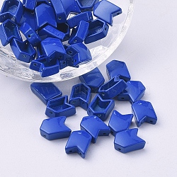 Spray Painted Alloy Multi-Strand Links, for Tile Elastic Bracelets Making, Arrow, Medium Blue, 12x8x4mm, Hole: 1mm(PALLOY-G268-L02-048)