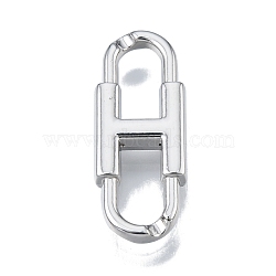 Rack Plating Alloy Connector Charm, Cadmium Free & Nickel Free & Lead Free, Oval, Platinum, 19.5x8x2.5mm, Hole: 3x7mm(PALLOY-N150-74P)