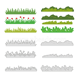 Grass Carbon Steel Cutting Dies Stencils, for DIY Scrapbooking, Photo Album, Decorative Embossing Paper Card, Stainless Steel Color, 19~31x142~152x0.8mm, 6pcs/set(DIY-WH0309-1337)