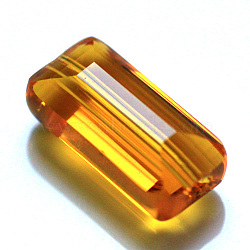 K9 Glass, Imitation Austrian Crystal Beads, Grade AAA, Faceted, Rectangle, Orange, 10x15.5x7mm, Hole: 0.9~1mm(SWAR-F081-10x16mm-08)