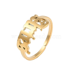 Ion Plating(IP) 304 Stainless Steel Constellation Open Cuff Ring for Women,
Real 18K Gold Plated, Aries, 8.2mm, Inner Diameter: Adjustable(RJEW-C097-01G-07)